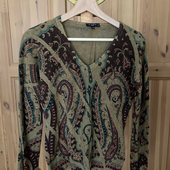 ETRO Milano Cashmere Blend Paisley Sweater - Picture 1 of 5